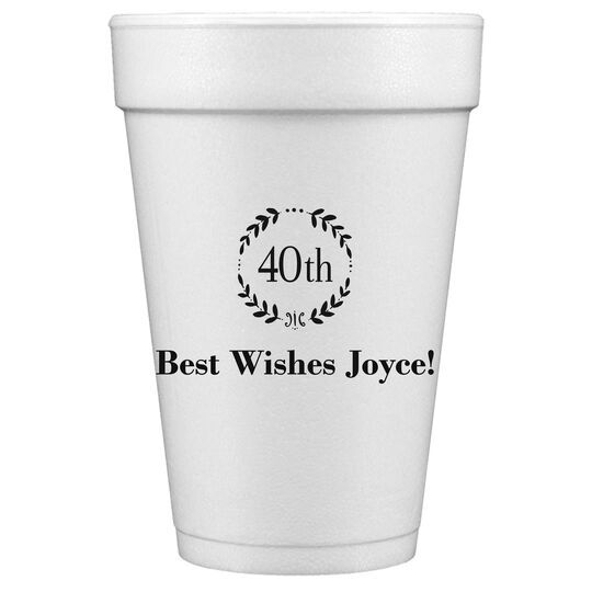 40th Wreath Styrofoam Cups